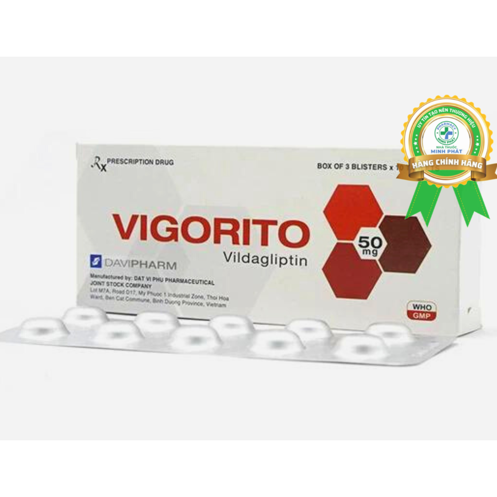 Thuốc Vigorito Davipharm trị tiểu đường type 2 (3 vỉ x 10 viên)